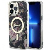 Guess iPhone 14 Pro Max Mobilskal MagSafe Flower - Svart