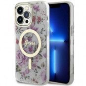 Guess iPhone 14 Pro Max Mobilskal MagSafe Flower - Transparent