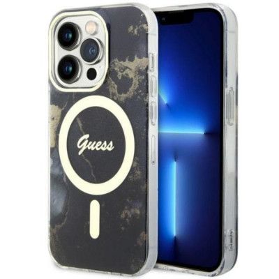 Guess Mobilskal till iPhone 14 Pro Max MagSafe Guld Marble - Svart