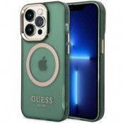 Guess iPhone 14 Pro Max Mobilskal Magsafe Guld Outline - Khaki