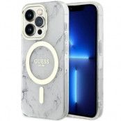 Guess iPhone 14 Pro Max Mobilskal MagSafe Marble - Vit