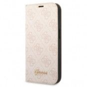 GUESS iPhone 14 Pro Max Plånboksfodral Vintage Gold Logo - Rosa