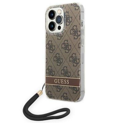 GUESS iPhone 14 Pro Max Skal Print Strap - Brun