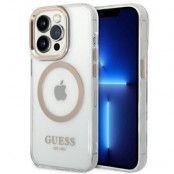 GUESS iPhone 14 Pro Max Skal Magsafe Metal Outline - Guld
