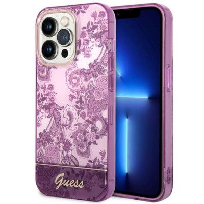 GUESS iPhone 14 Pro Max Skal Porcelain Collection - Fuschia