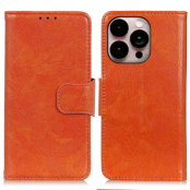 iPhone 14 Pro Max Plånboksfodral Nappa Texture - Orange