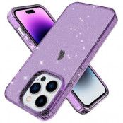 iPhone 14 Pro Max Skal Glitter Powder - Transparent Lila