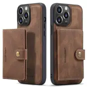 JEEHOOD Mobilskal till iPhone 14 Pro Max Retro Konstläder Coated Brun