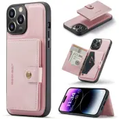 JEEHOOD iPhone 14 Pro Max Fodral KonstLäder Plast - Rosa