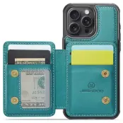 JEEHOOD J05 Mobilskal till iPhone 14 Pro Max Läder med Magnetficka Cyan