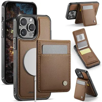 JEEHOOD J06 Mobilskal till iPhone 14 Pro Max MagSafe RFID Skydd Brun