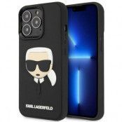 Karl Lagerfeld iPhone 14 Pro Max Skal 3D Rubber Karl`s Head - Svart