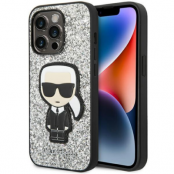 Karl Lagerfeld iPhone 14 Pro Max Skal Glitter Flakes Ikonik - Silver