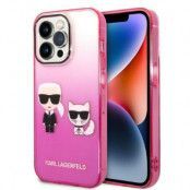 Karl Lagerfeld iPhone 14 Pro Max Skal Gradient Ikonik Karl & Choupette - Rosa