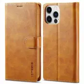 LC.IMEEKE iPhone 14 Pro Max Plånboksfodral Konstläder - Ljusbrun