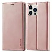 LC.IMEEKE iPhone 14 Pro Max Plånboksfodral Konstläder - Rosa