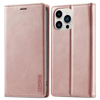 LC.IMEEKE iPhone 14 Pro Max Plånboksfodral Konstläder - Rosa