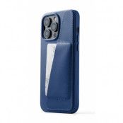 Mujjo iPhone 14 Pro Max Skal Korthållare Full Läder - Monacoblå