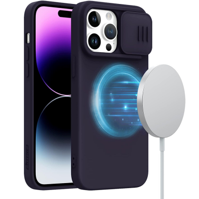 Nillkin Mobilskal till iPhone 14 Pro Max Magsafe CamShield Silky - Mörklila