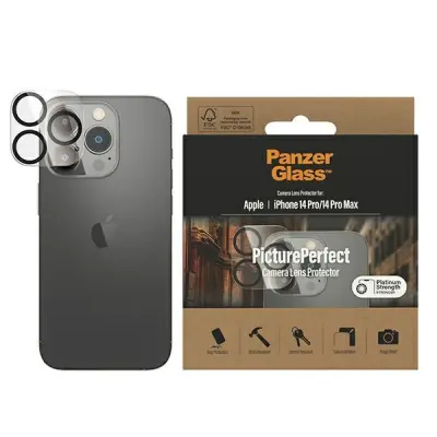 PanzerGlass iPhone 14 Pro/14 Pro Max Kameraskydd Glas Platinum