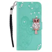 Trolsk Rhinestone Owl Wallet (iPhone 14 Pro Max) - Grå
