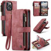 CASEME iPhone 14 Pro Plånboksfodral C30 Zipper - Röd