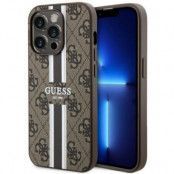 Guess iPhone 14 Pro Mobilskal MagSafe Printed Stripes Brun