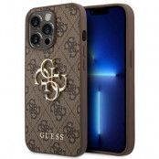 GUESS iPhone 14 Pro Skal Big Metall Logo - Brun