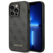 GUESS iPhone 14 Pro Skal Gold Logo - Grå
