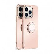 iPhone 14 Pro Mobilskal Ringhållare Electroplating Kickstand - Rosa