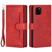 iPhone 14 Pro Plånboksfodral Äkta Läder Flip - Röd