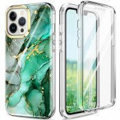 iPhone 14 Pro Skal 360 Marble - Grön