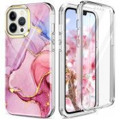 iPhone 14 Pro Skal 360 Marble - Rosa