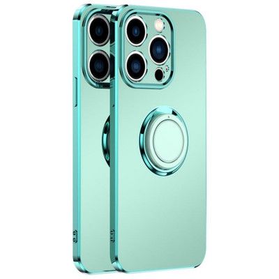 iPhone 14 Pro Skal Ringhållare Electroplating Kickstand - Grön