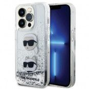 Karl Lagerfeld iPhone 14 Pro Mobilskal Liquid Glitter - Transparent