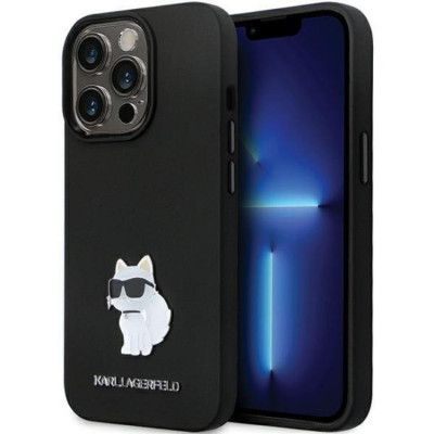KARL LAGERFELD Mobilskal till iPhone 14 Pro Silikon C Metal Pin