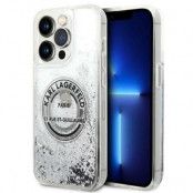 Karl Lagerfeld iPhone 14 Pro Skal Liquid Glitter RSG - Silver