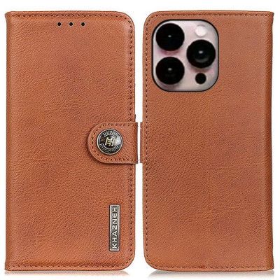 KHAZNEH iPhone 14 Pro Plånboksfodral Retro - Brun