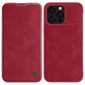 Nillkin iPhone 14 Pro Plånboksfodral Qin Pro Läder - Röd