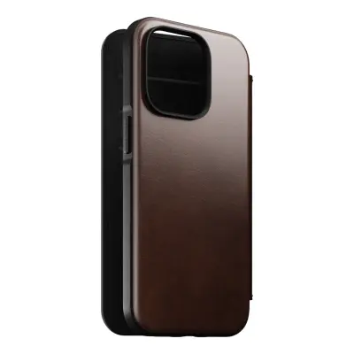 Nomad Modern Leather Folio (iPhone 14 Pro) - Svart