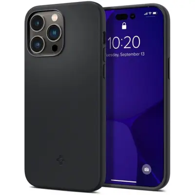 Spigen Silicone Fit MagFit (iPhone 14 Pro) - Svart