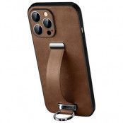 SULADA iPhone 14 Pro Mobilskal Kickstand med Wristband - Brun