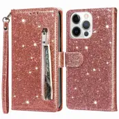 Trolsk Plånboksfodral - Glitter (iPhone 14 Pro) - Rosa