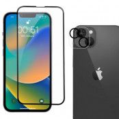[2-PACK] Skärmskydd iPhone 14 Kameralinsskydd i Härdat glas Svart