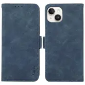 ABEEL iPhone 14 Plånboksfodral Konstläder Stötskydd Magnetisk Blå