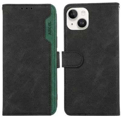 ABEEL iPhone 14 Plånboksfodral RFID-Skydd Konstläder Svart