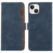 ABEEL iPhone 14 Plånboksfodral RFID-Skydd Konstläder Flip Blå