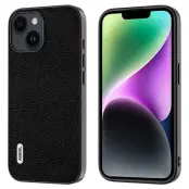 ABEEL Mobilskal till iPhone 14 Äkta Lädere Äkta Läder och TPU - Svart