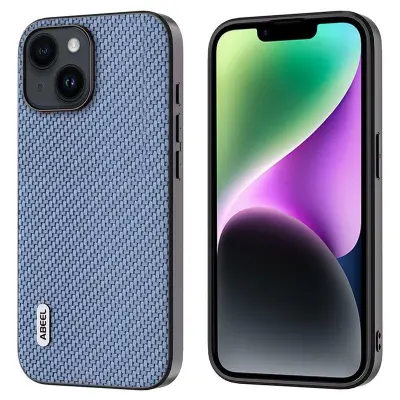 ABEEL iPhone 14 Skal Carbon Fiber Baby Blue Anti-Scratch