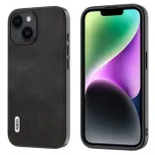 ABEEL iPhone 14 Skal i Läderlook TPU+PC Hybrid - Svart